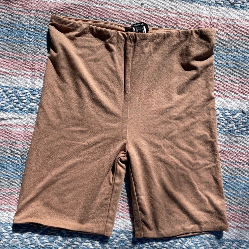 Forever 21 tan nude biker shorts